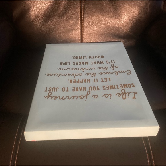 Wall Art - Blue canvas with“Life is a journey” Message in Gold Lettering - Picture 6 of 11